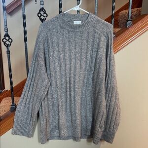 H&M Men's Ribbed Crewneck Sweater in Heather Gray